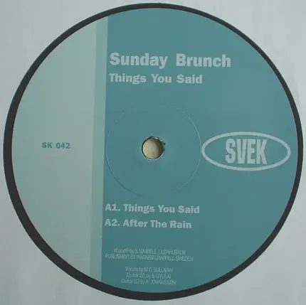 Sunday Brunch - Things You Said