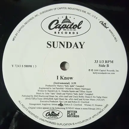 Sunday - I Know