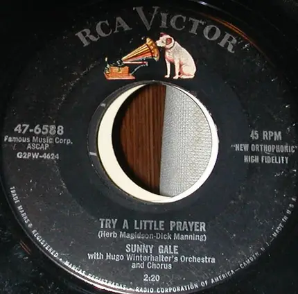 Sunny Gale With Hugo Winterhalter's Orchestra And Chorus - If You Really Want To Know / Try A Little Prayer