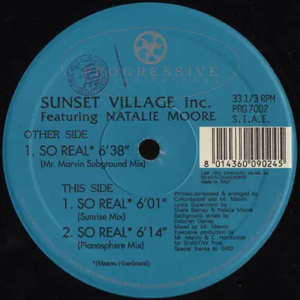 Sunset Village Inc. Featuring Natalie Moore - So Real