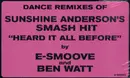 12'' - Sunshine Anderson - Heard It All Before (Dance Remixes)