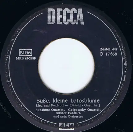 Sunshine-Quartett - Golgowsky-Quartett / Geschwister Schmid - Süße, Kleine Lotosblume / Ro - Ro - Robinson