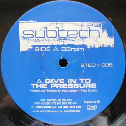 Subtech - Give In To The Pressure / Coast To Coast
