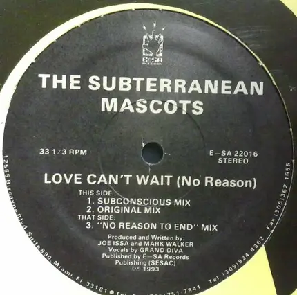 The Subterranean Mascots - Love Can't Wait (No Reason)