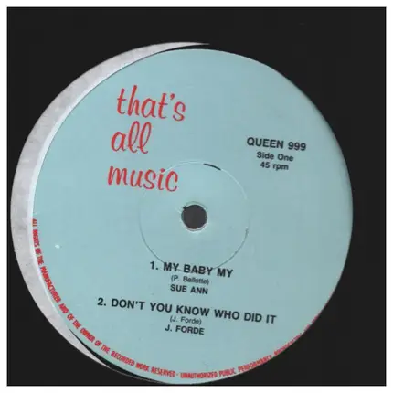 Sue Ann, John Forde, Love Unlimited Orchestra, Can - Untitled