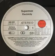 LP - Supermax - Electricity - Original 1st German Pressing on Ariola