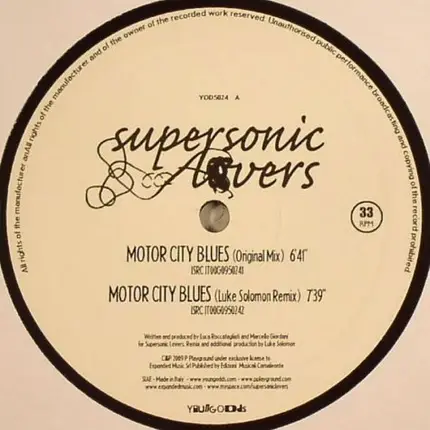 Supersonic Lovers - Motor City Blues / Reality