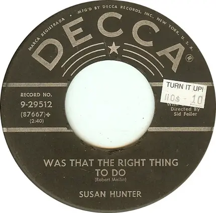 Susan Hunter - Was That The Right Thing To Do