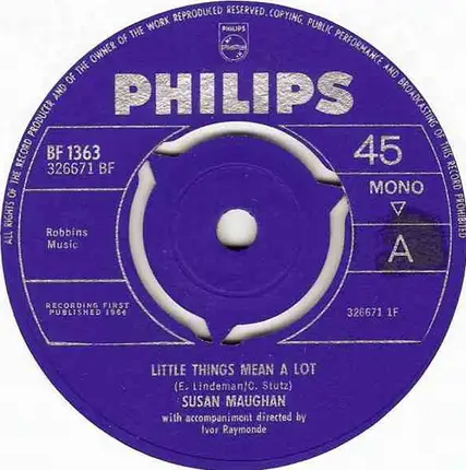 Susan Maughan - Little Things Mean A Lot / That Other Place