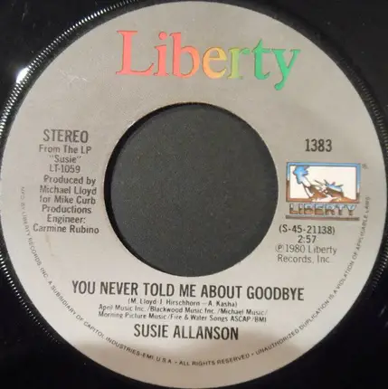 Susie Allanson - Dance The Two Step / You Never Told Me About Goodbye