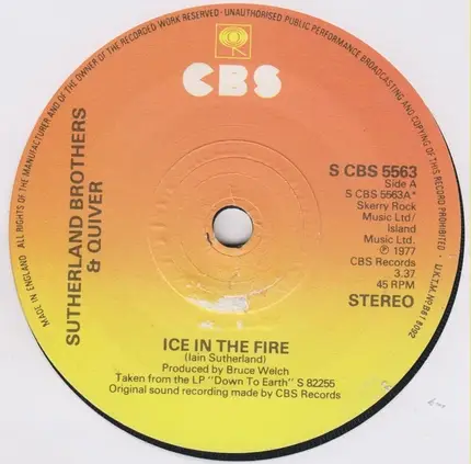 Sutherland Brothers & Quiver - Ice In The Fire