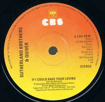 Sutherland Brothers & Quiver - If I Could Have Your Loving