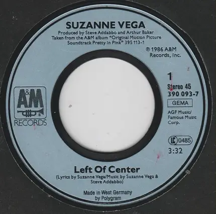 Suzanne Vega Featuring Joe Jackson - Left Of Center