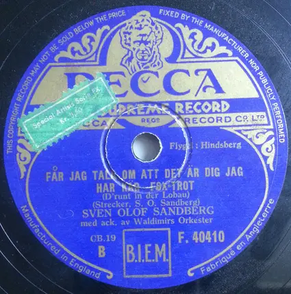 Sven-Olof Sandberg - Det Var Natten Då Kärleken Föddes / Får Jag Tala Om Att Det är Dig Jag Har Kär