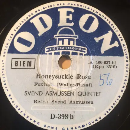 Svend Asmussen's Quintet - Star Dust / Honeysuckle Rose