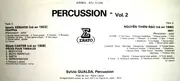 LP - Sylvio Gualda - Iannis Xenakis / Elliott Carter / Nguyen Thiên Dao - Percussion Vol 2