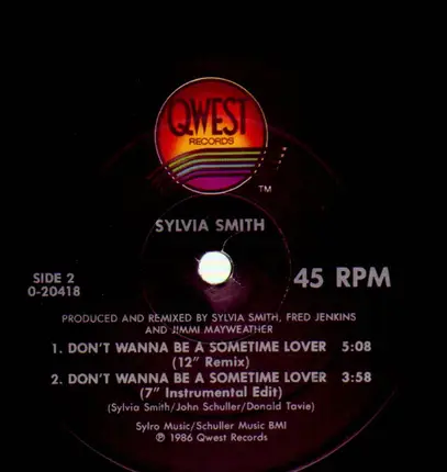Sylvia Smith - Don't Wanna Be A Sometime Lover