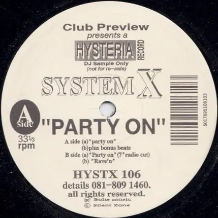 System X - Party On